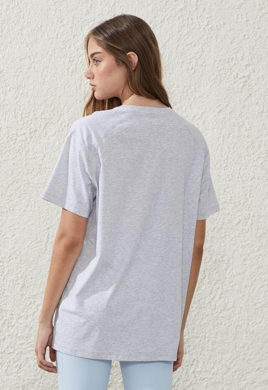 Cotton On - Active graphic T-shirt - grey marle/wellness club