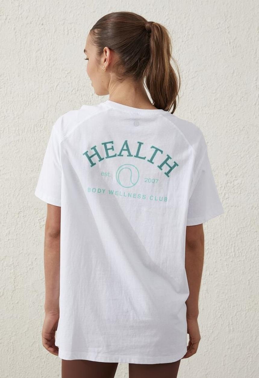 Cotton On - Active graphic tshirt - white/health tennis ball