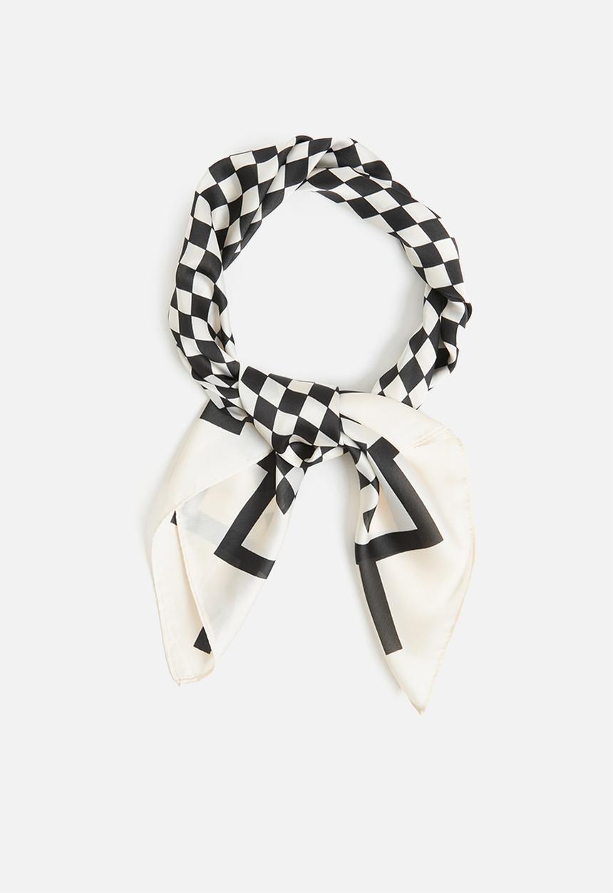 Superbalist - Aubrie printed neckerchief - black/white