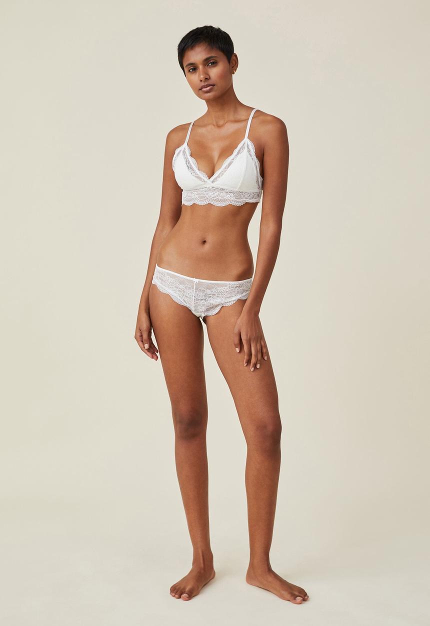 Cotton On - Nala lace longline bralette - cream
