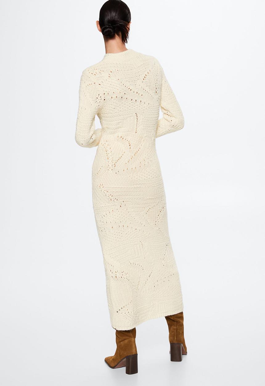 MANGO - Dress pique - light beige