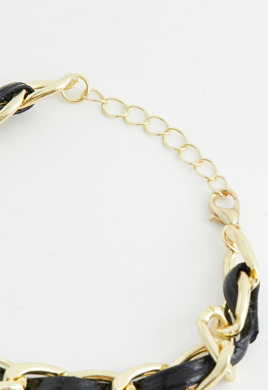 Superbalist - Salome chain link bracelet - black & gold