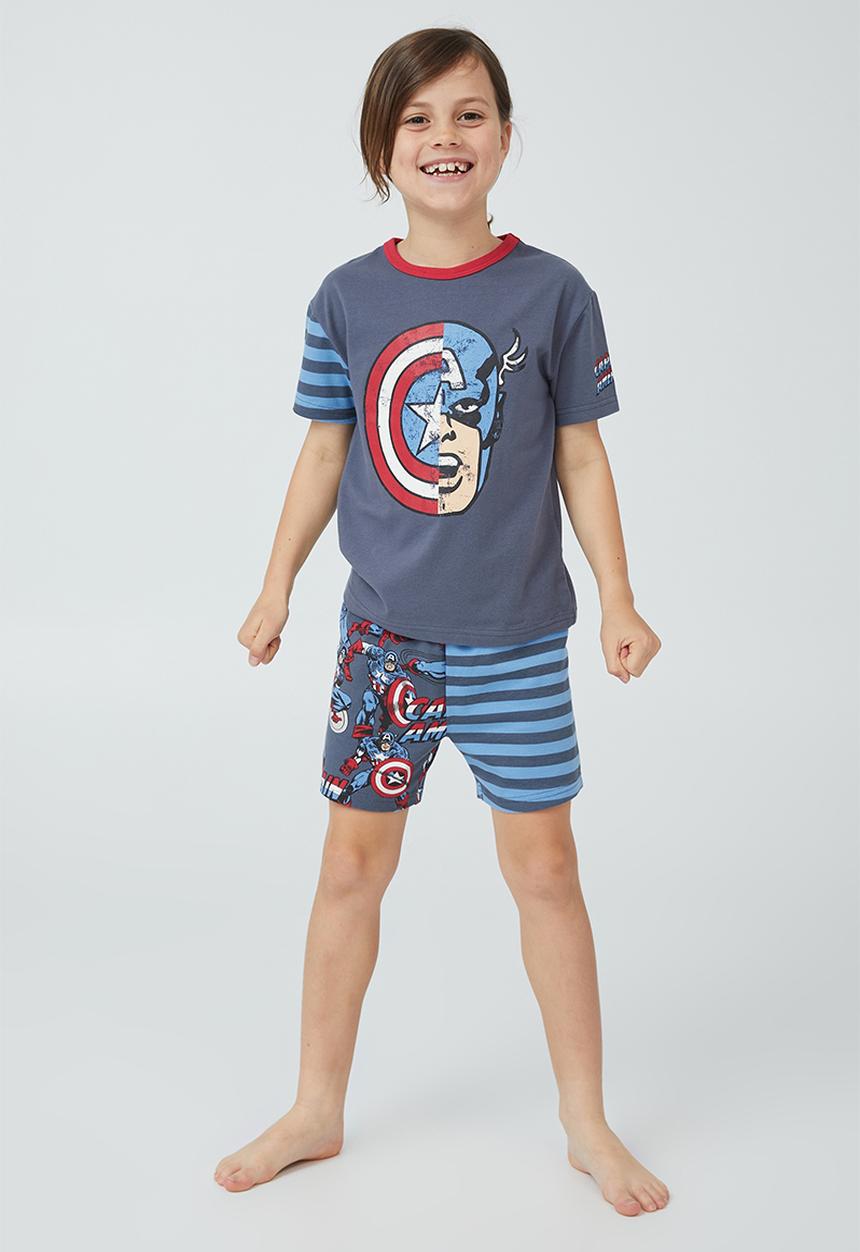 Cotton On - Benny short sleeve pyjama set license - lcn mar vintage navy