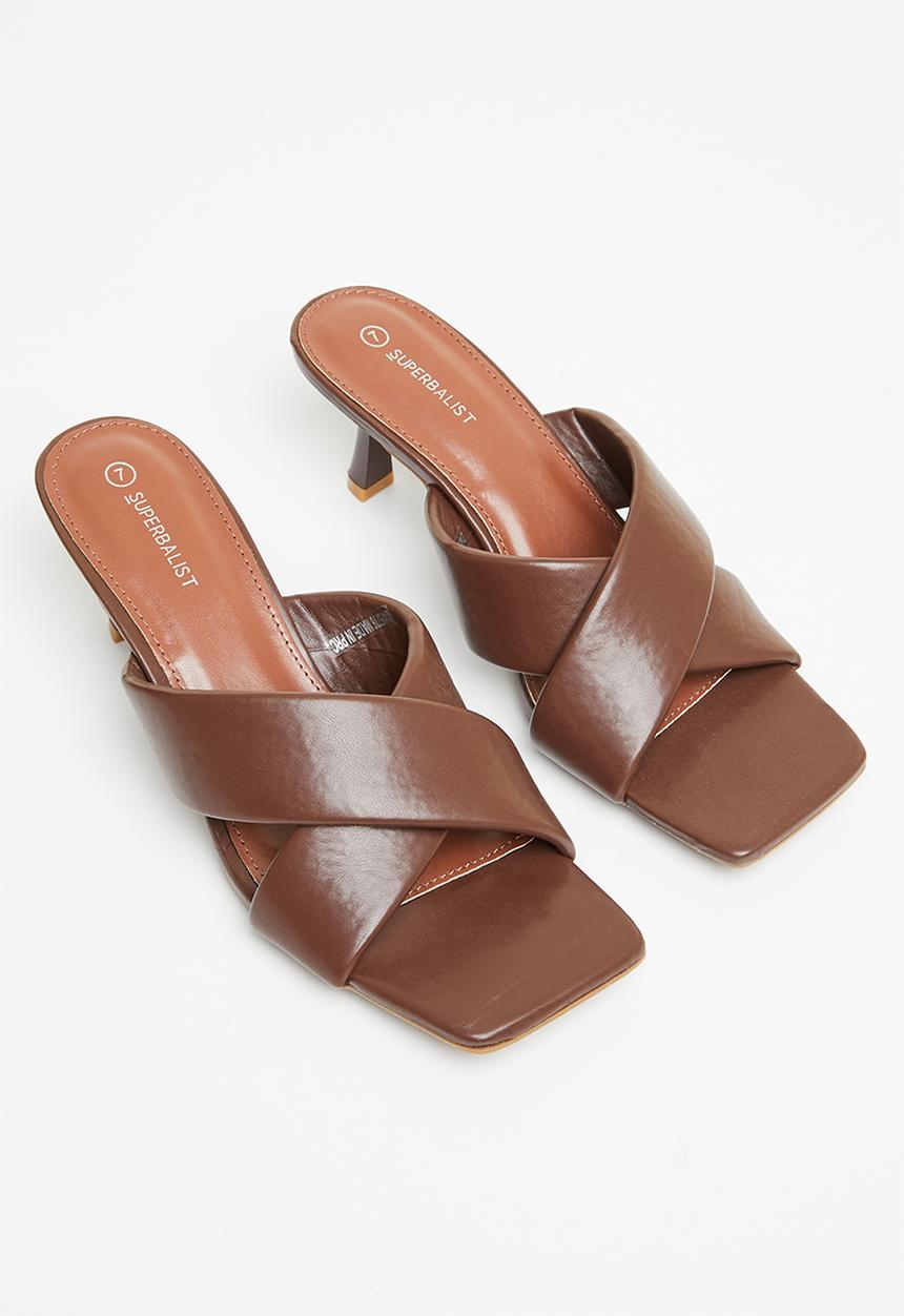 Superbalist - Ava cross-strap kitten heel - brown