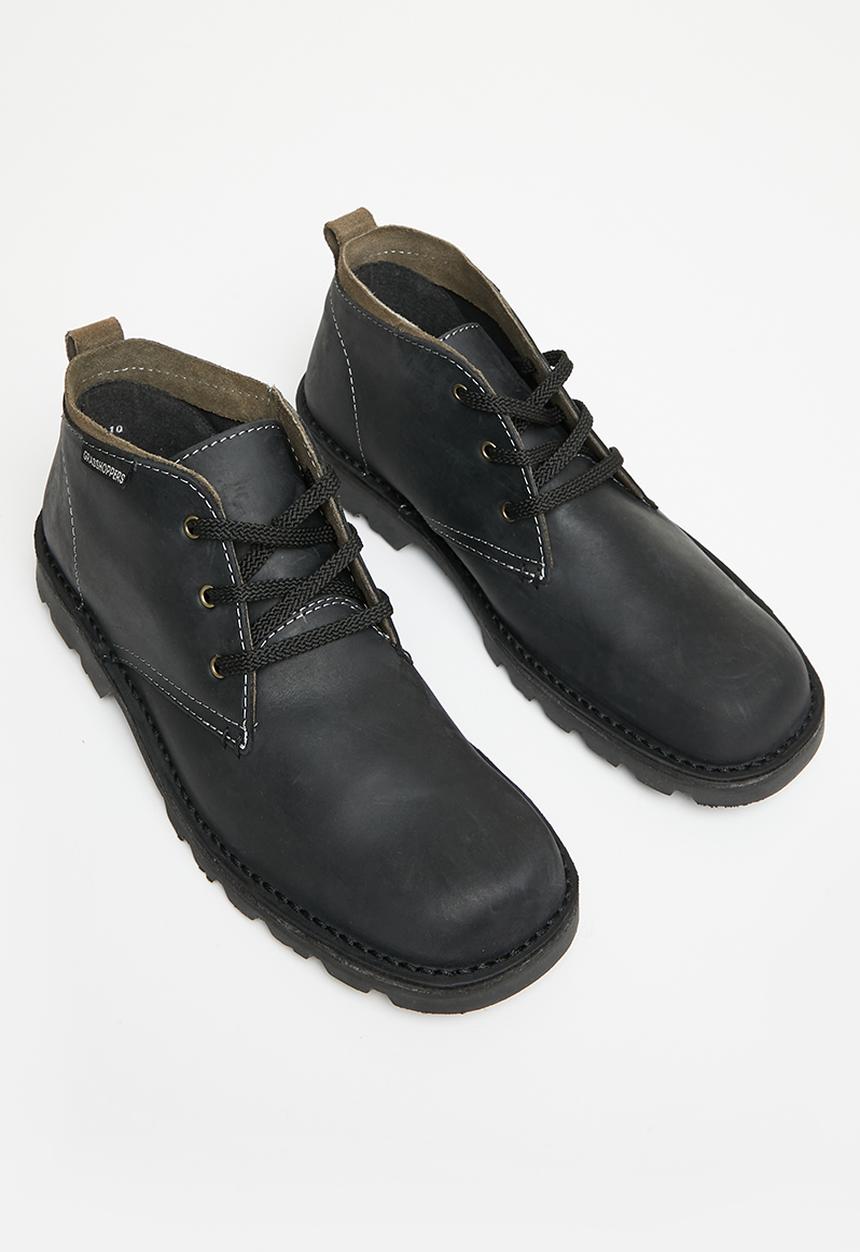 Grasshoppers - Griffin leather hiking boot - black & grey