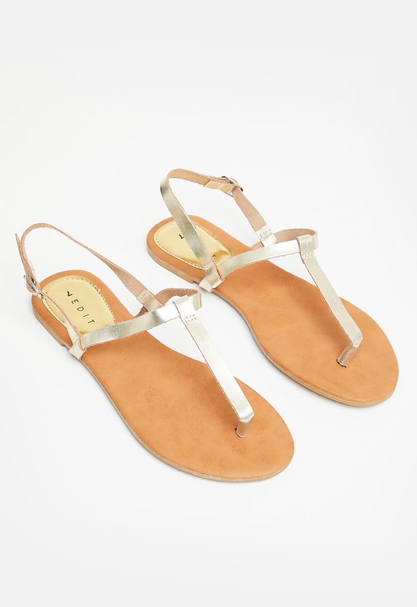 edit - Nadia leather thong - gold