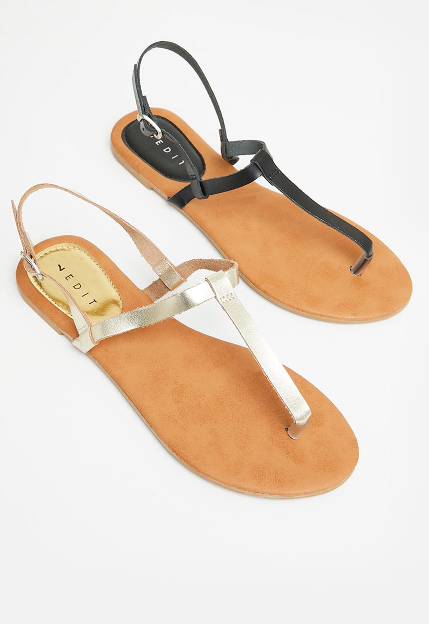 edit - Nadia leather thong - gold