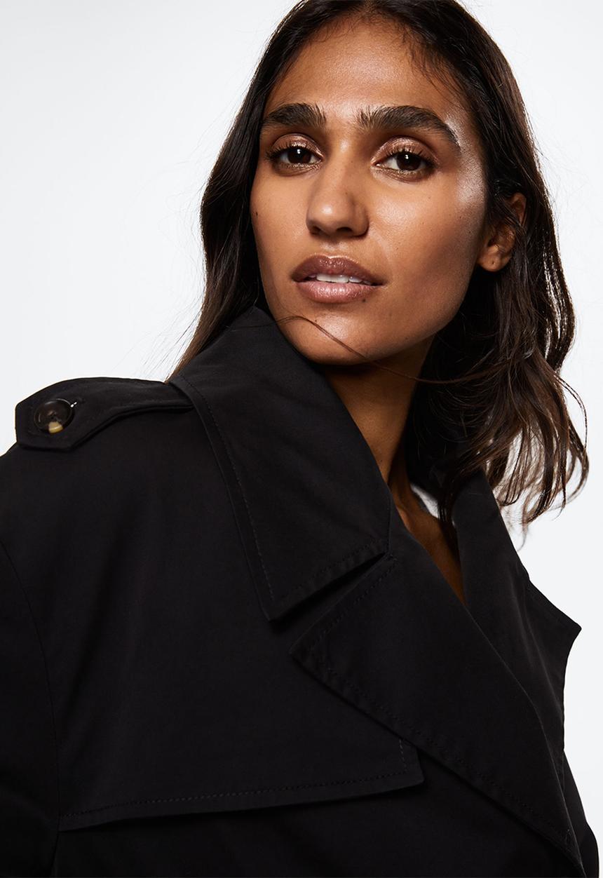 MANGO - Trench coat angela - black