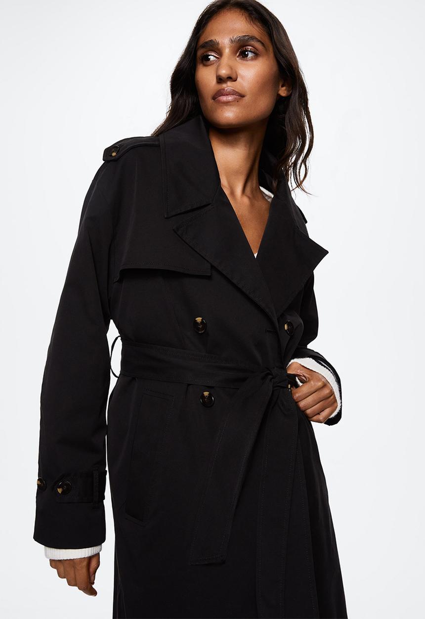 MANGO - Trench coat angela - black
