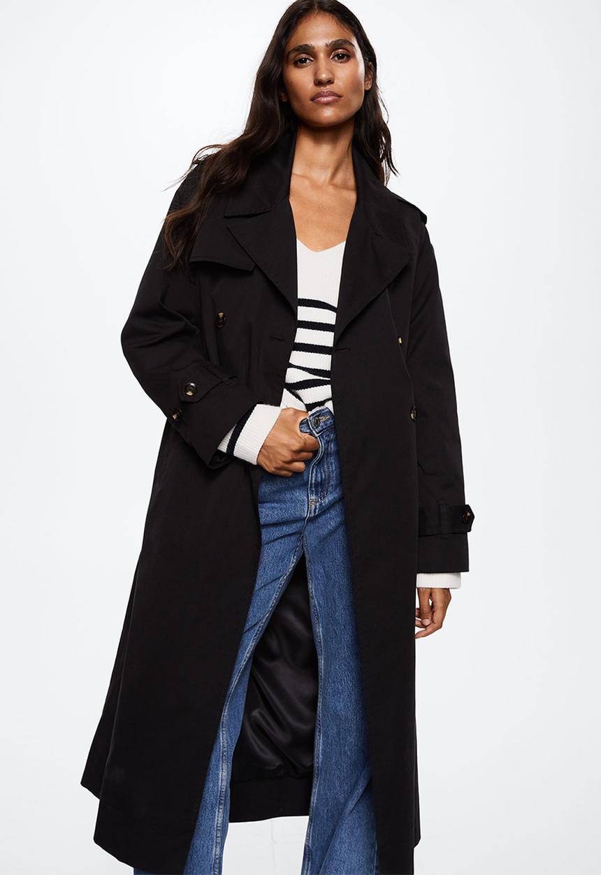 MANGO - Trench coat angela - black