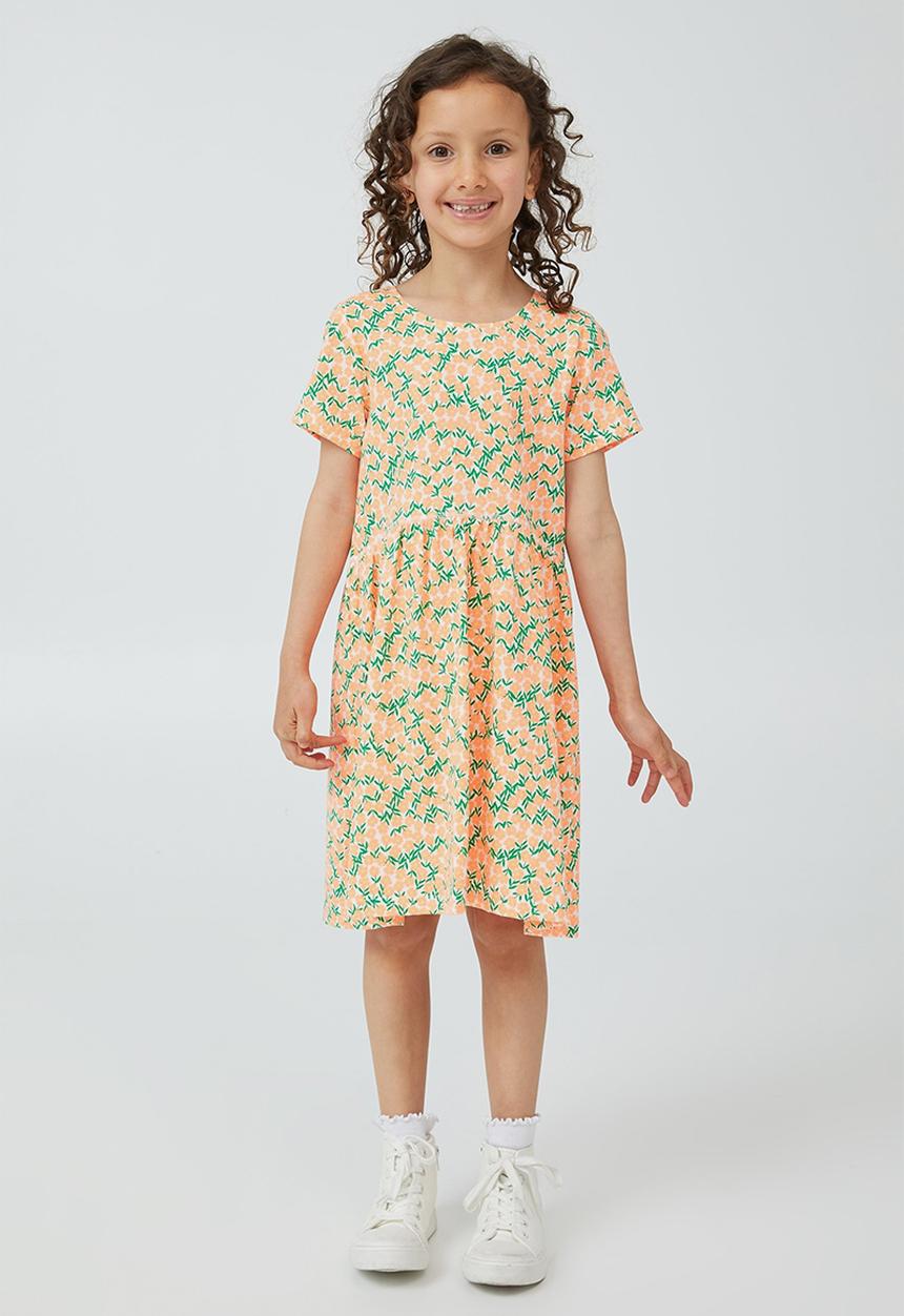 Cotton On - Freya short sleeve dress - fizzy melon & mini ditsy