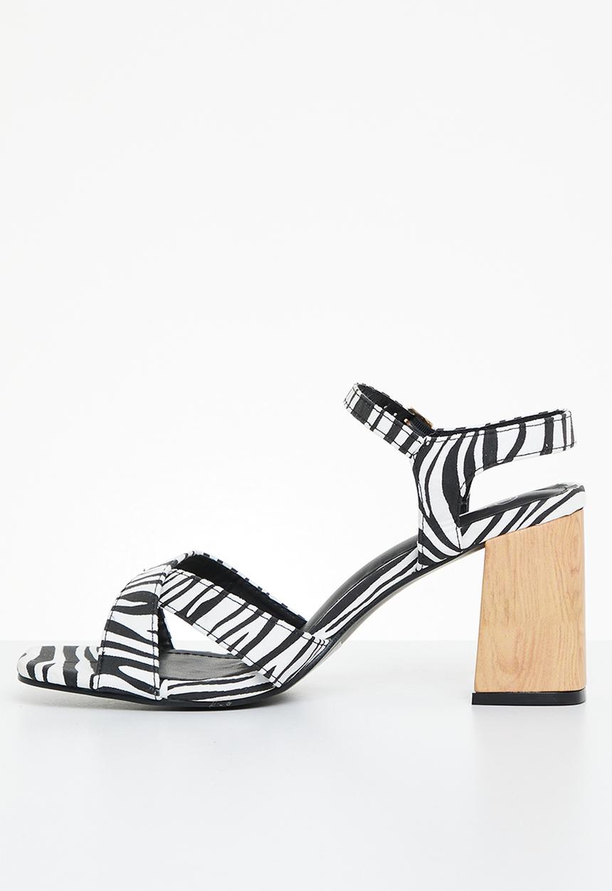 edit - Kerry open block heel - zebra