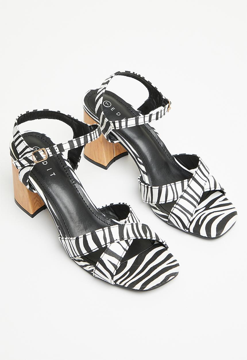 edit - Kerry open block heel - zebra