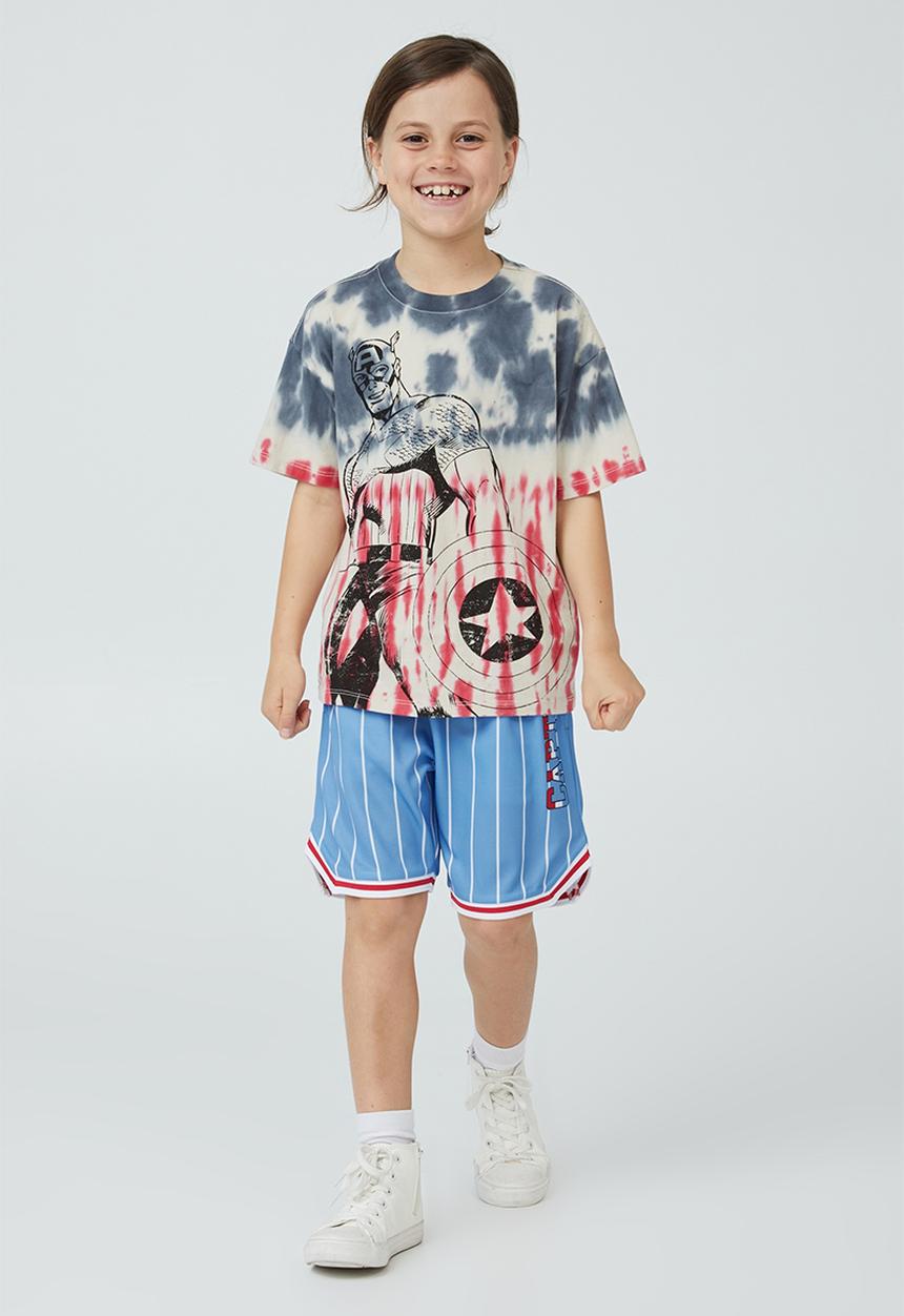 Cotton On - License marvel short sleeve tee - lcn mar vintage navy