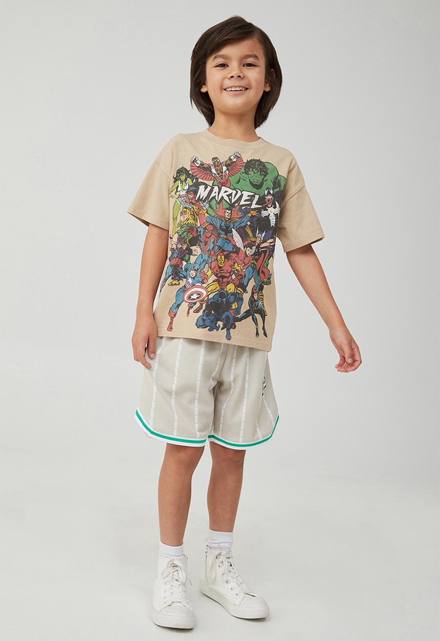 Cotton On - License marvel short sleeve tee - lcn mar semolina/marvel