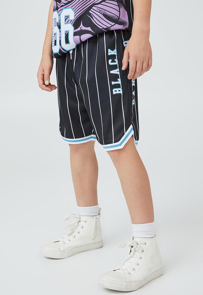 Cotton On - License marvel basketball short - lcn mar black stripe/black panther