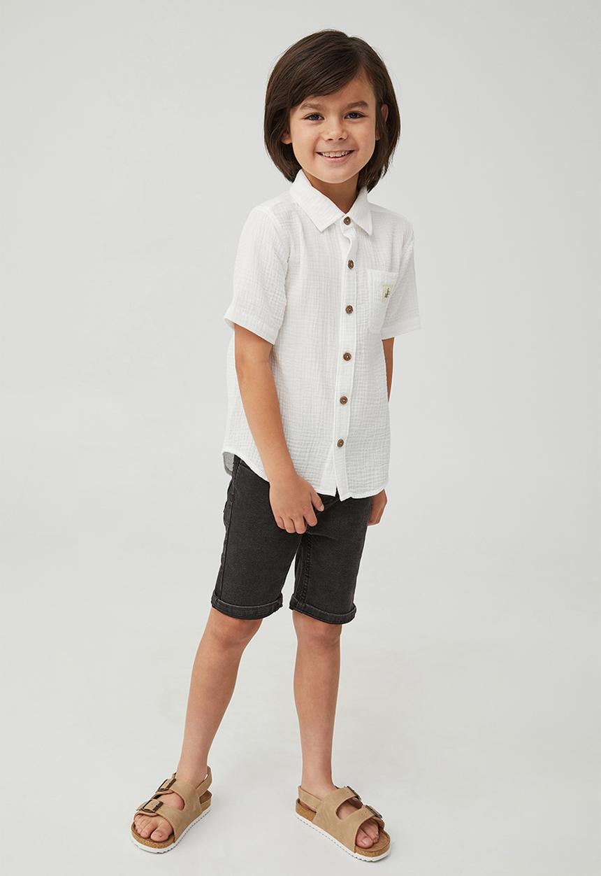 Cotton On - Resort short sleeve shirt- vanilla / cheesecloth