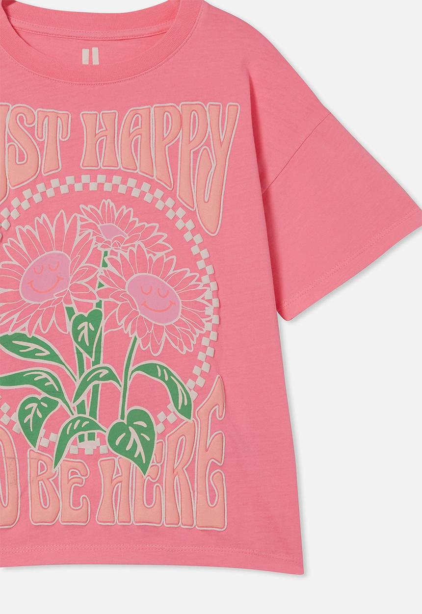 Cotton On - Stevie short sleeve embellished tee- bubblegum pop/happy to be here