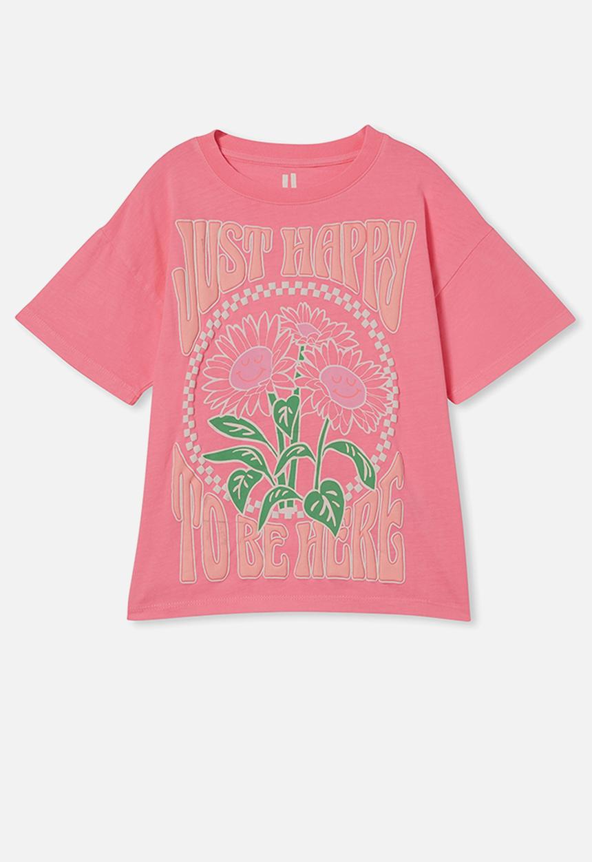Cotton On - Stevie short sleeve embellished tee- bubblegum pop/happy to be here