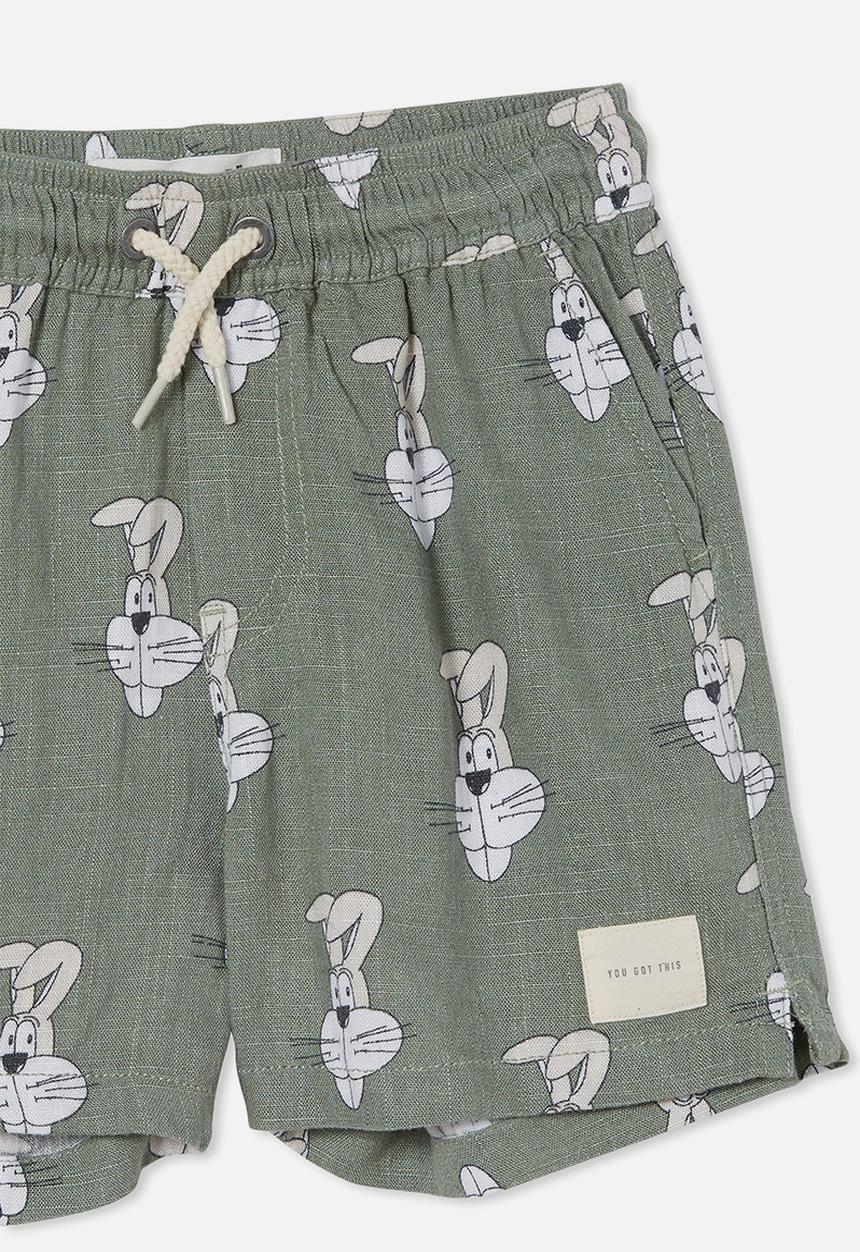 Cotton On - Los cabos short- swag green/bunny face