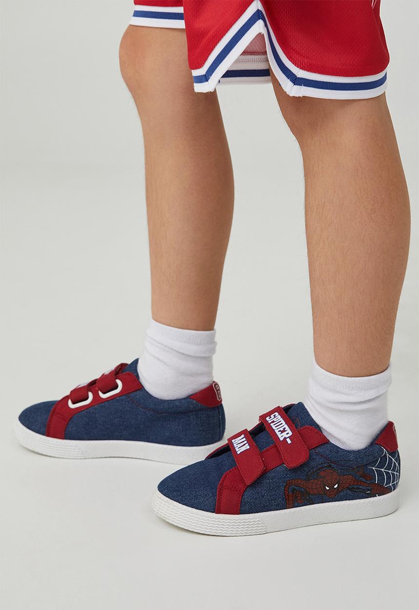 Cotton On - Licensed double strap trainer- lcn mar spiderman/web heel