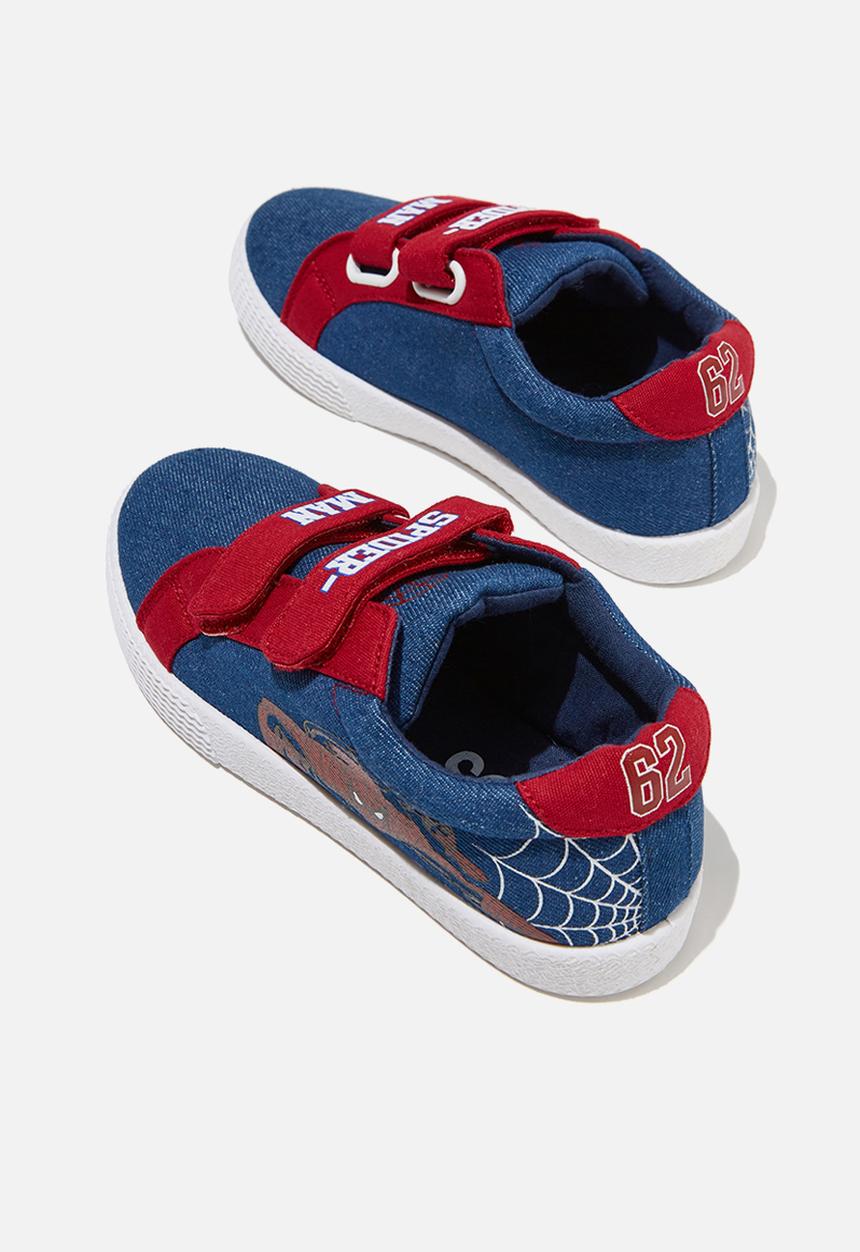 Cotton On - Licensed double strap trainer- lcn mar spiderman/web heel
