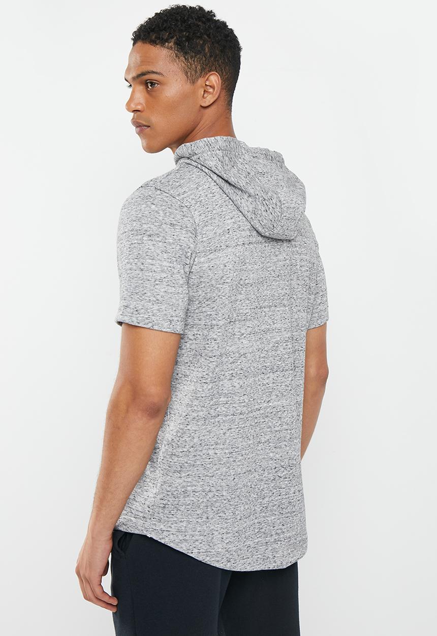 Under Armour - UA Rival Terry short sleeve hoodie - grey