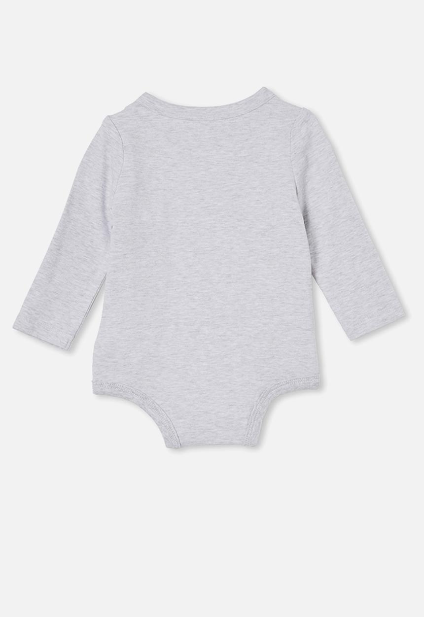 Cotton On - The long sleeve bubbysuit- cloud marle/better together