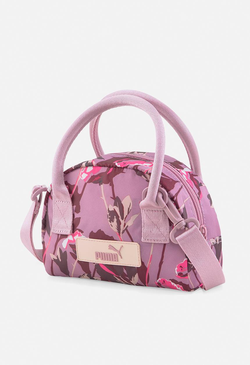 PUMA - Core pop mini grip bag - pale grape-floral aop
