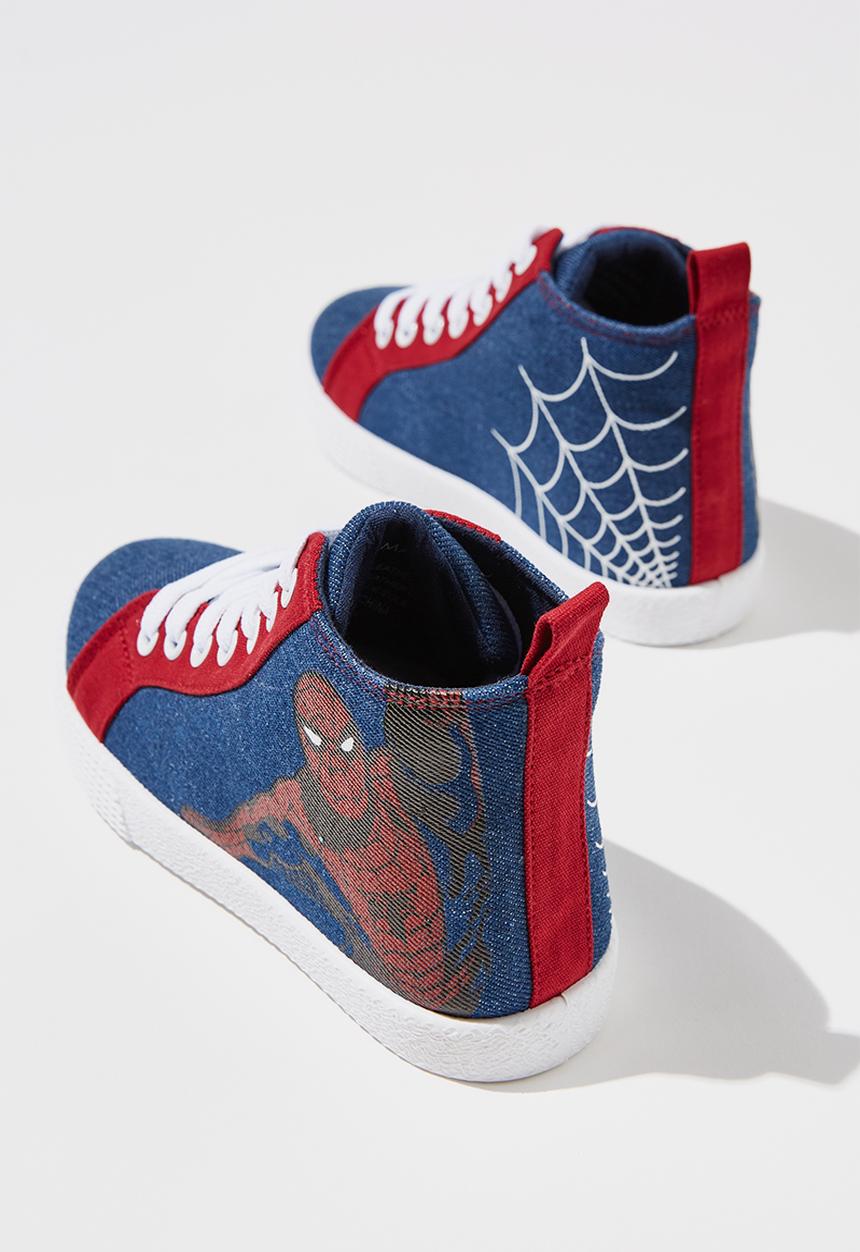 Cotton On - Licensed high top trainer- lcn mar spiderman/web heel