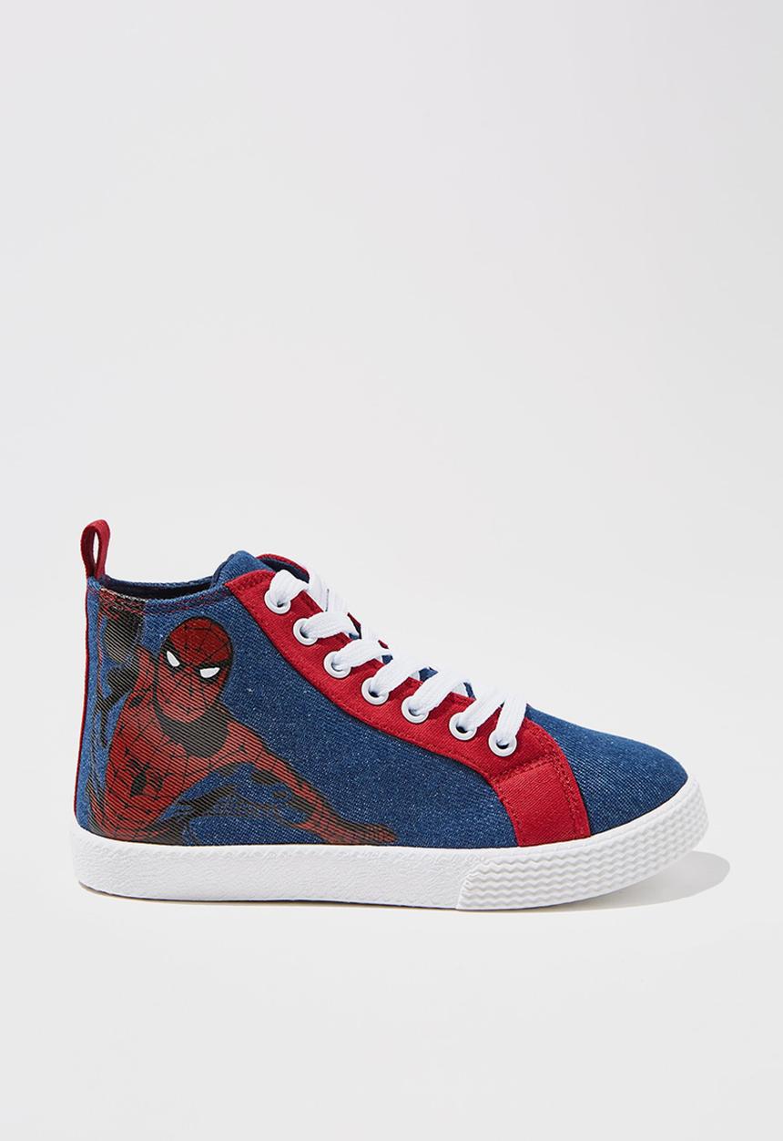 Cotton On - Licensed high top trainer- lcn mar spiderman/web heel
