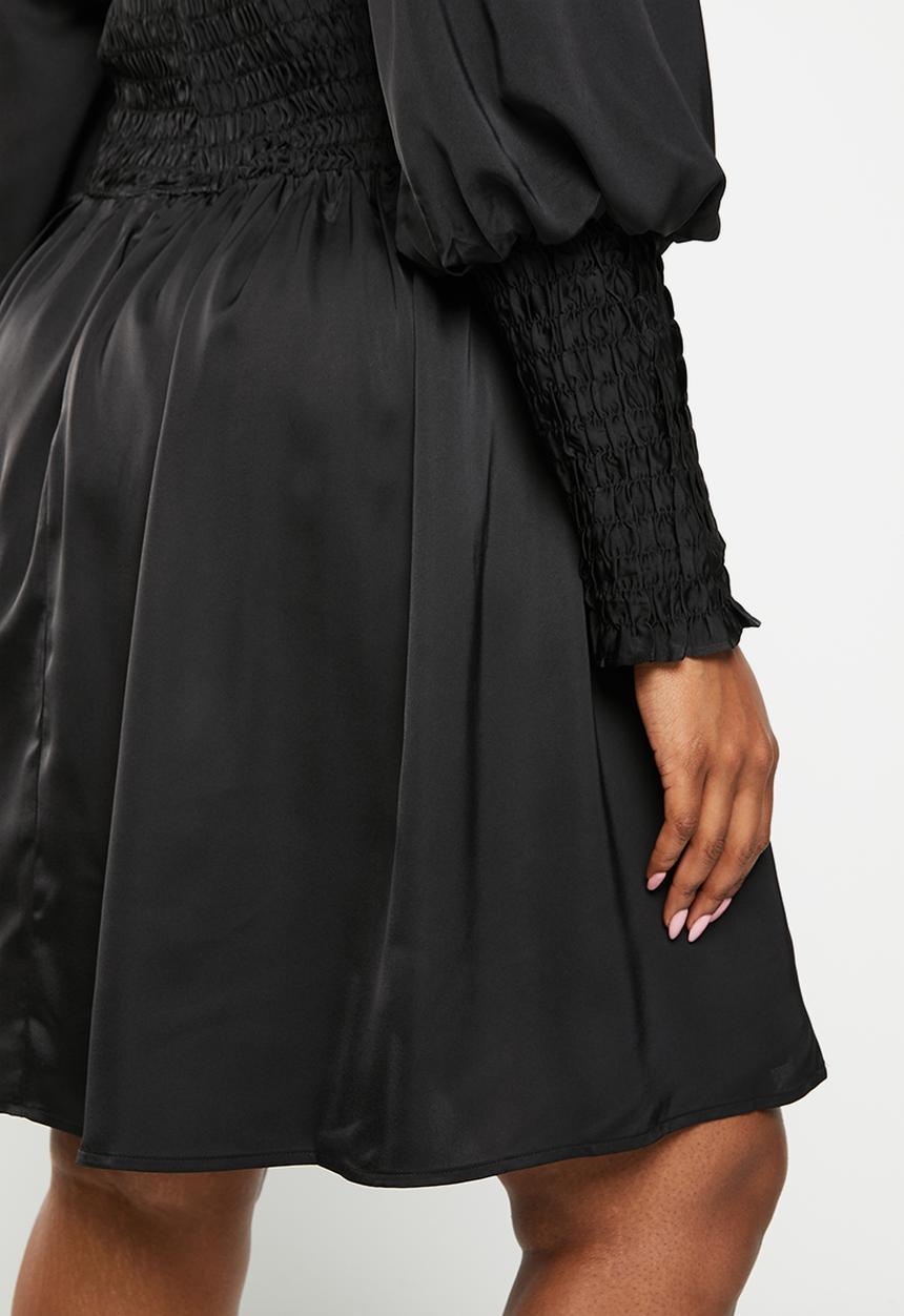 Glamorous - Plus satin mini dress - black