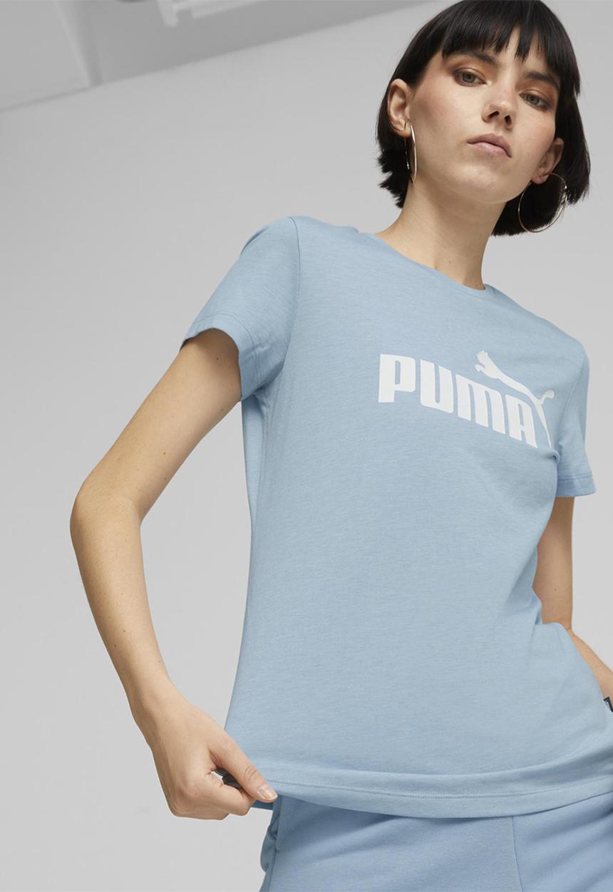 PUMA - Ess logo heather tee - blue wash