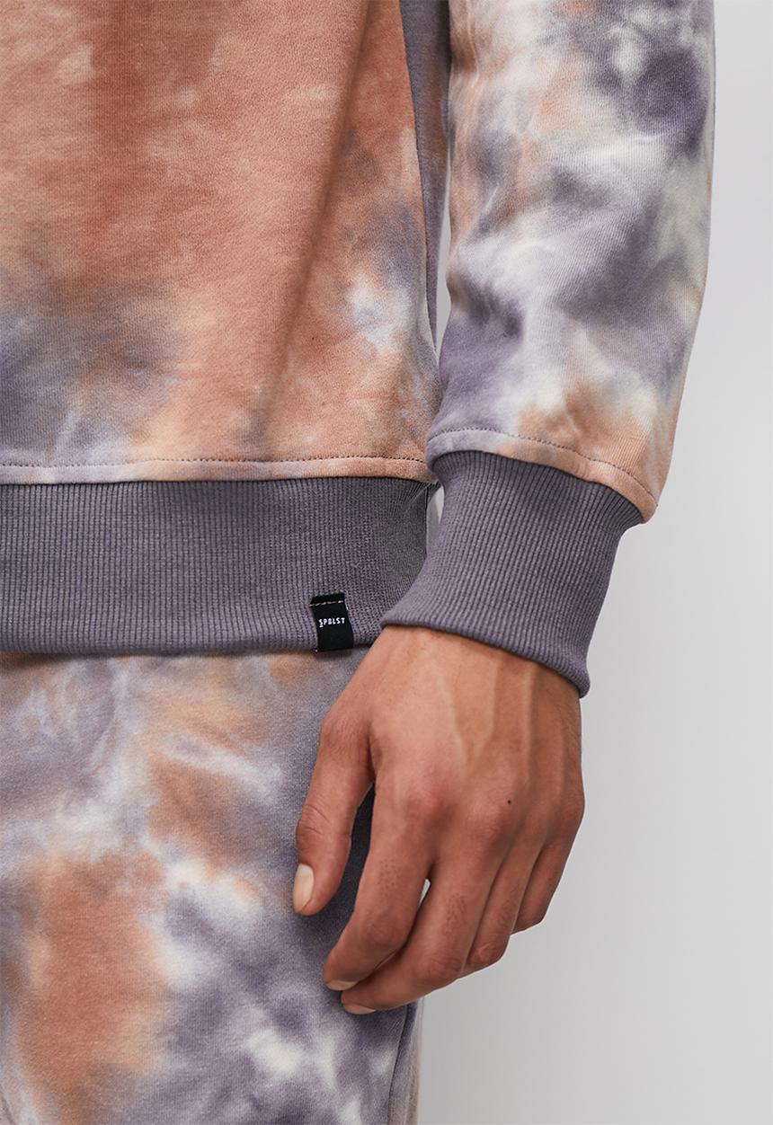 Superbalist - Regular fit acid wash crew neck sweater - cocoa