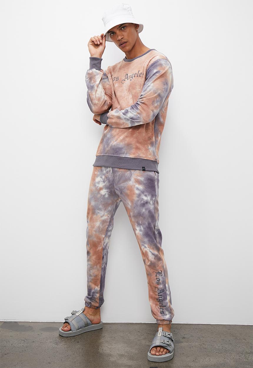 Superbalist - Regular fit acid wash crew neck sweater - cocoa