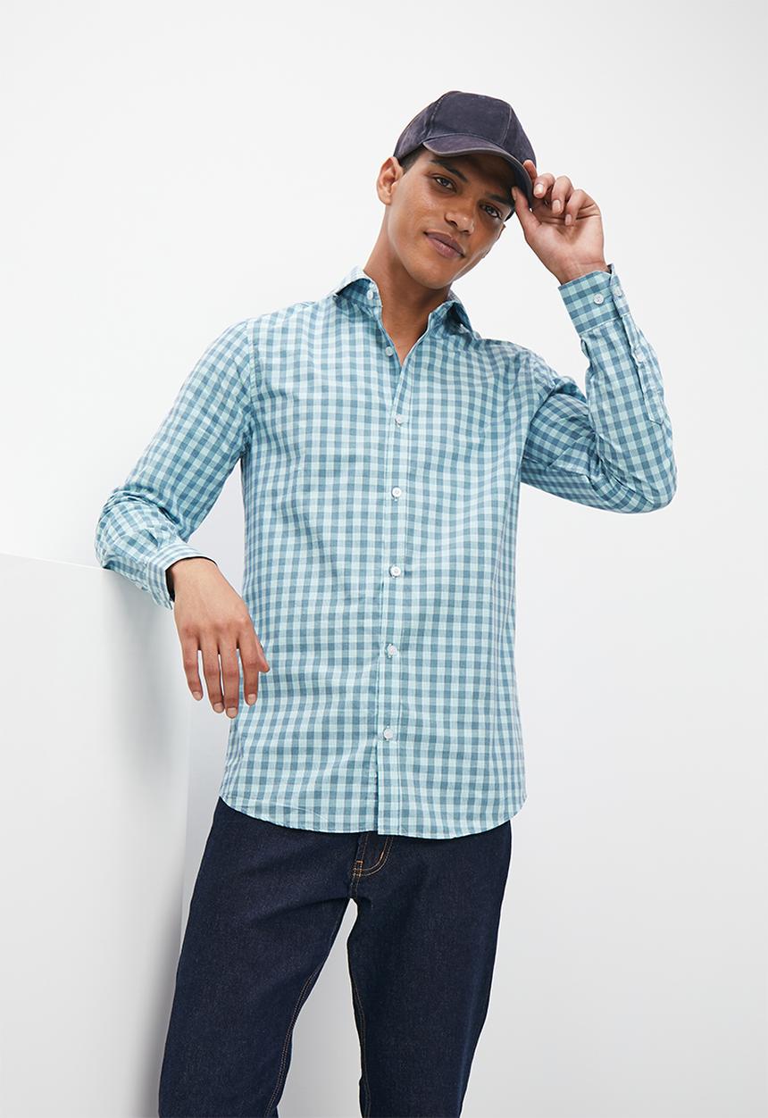 Superbalist - Slim fit check shirt - blue 