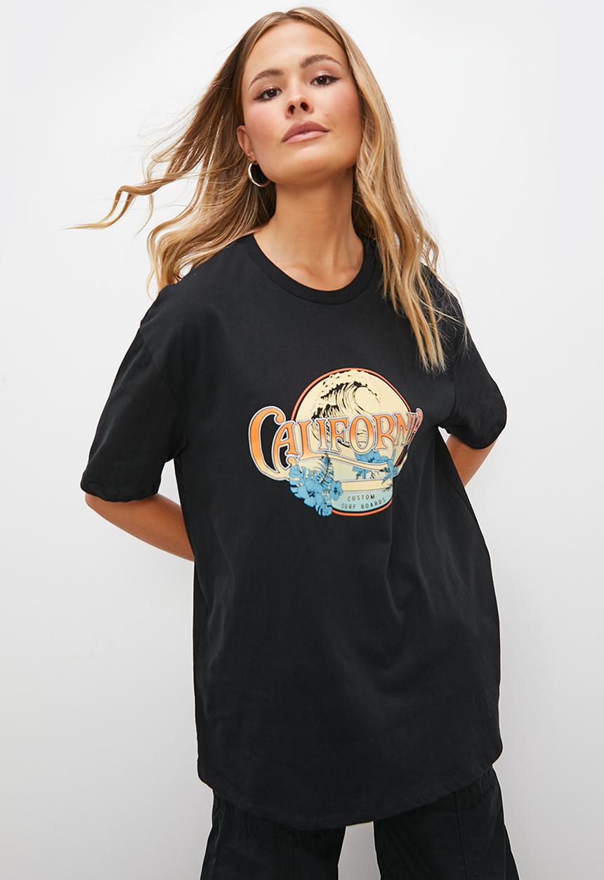 Blake - Graphic oversized tee - black