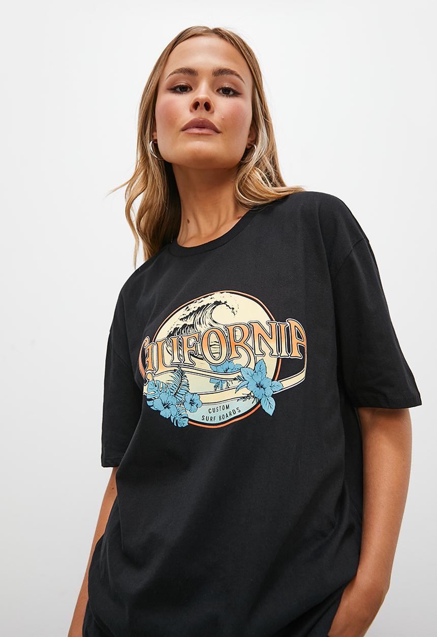 Blake - Graphic oversized tee - black