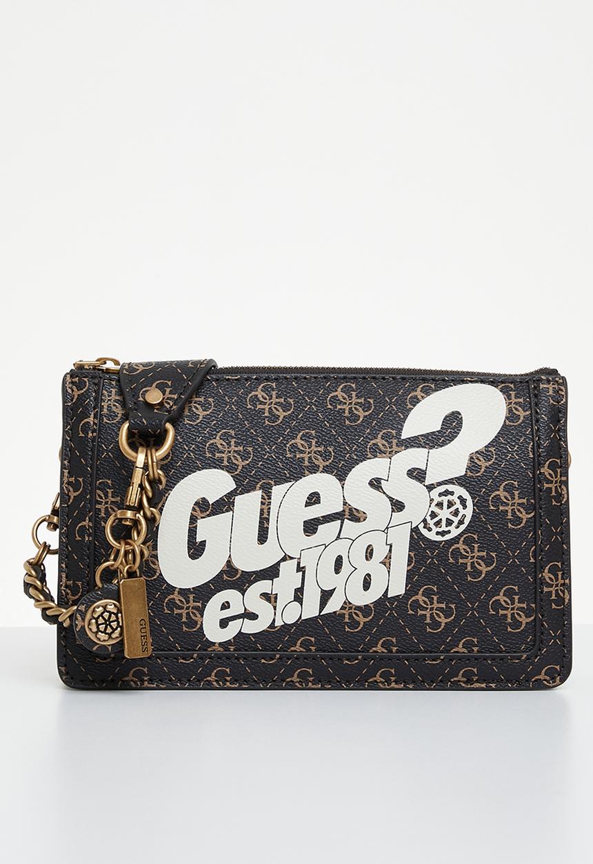 GUESS - Abey multi compartment shoulder bag - brown 
