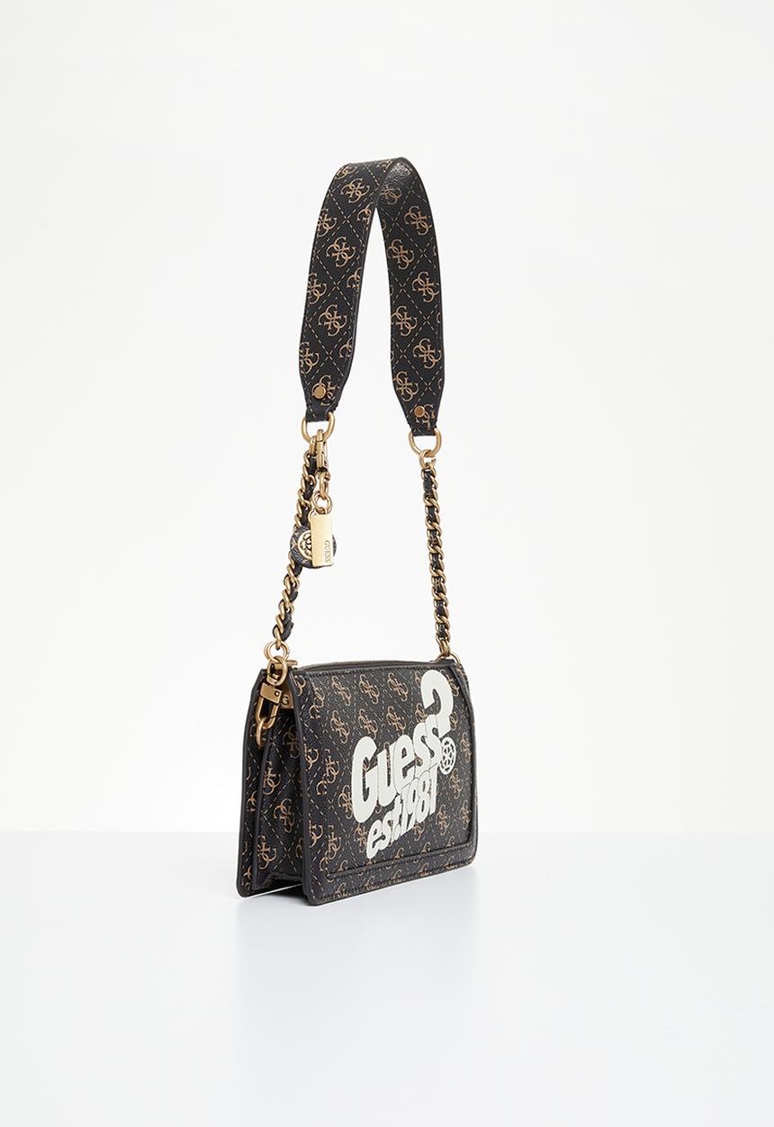 GUESS - Abey multi compartment shoulder bag - brown 