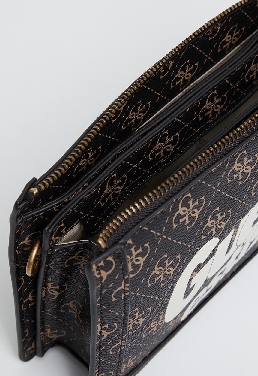 GUESS - Abey multi compartment shoulder bag - brown 