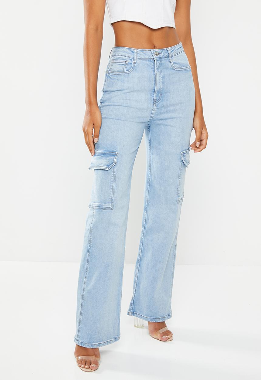 SISSY BOY - Cool cargo: high rise cargo wide leg - light vintage