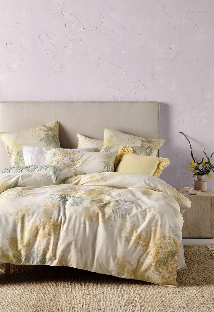 Linen House - Mimosa duvet cover set - yellow