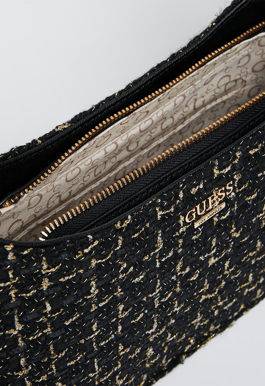 GUESS - Chardon top zip shoulder - black & gold 