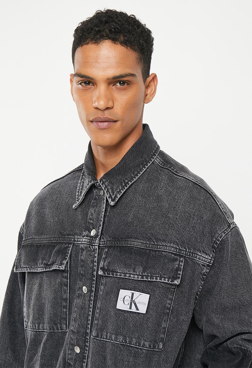 Calvin Klein - Oversized utility shirt jacket - denim grey