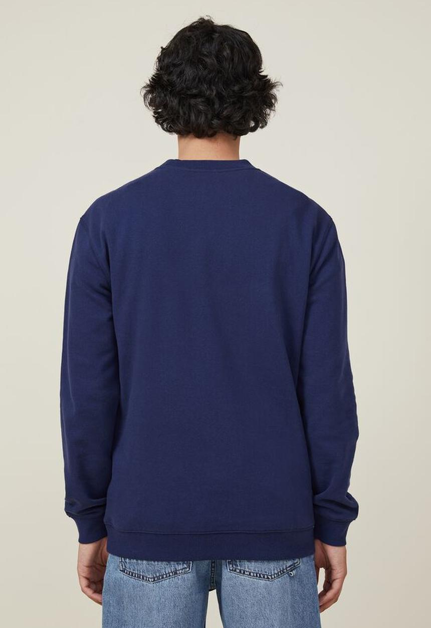 Cotton On - Graphic crew fleece - indigo/california dreaming