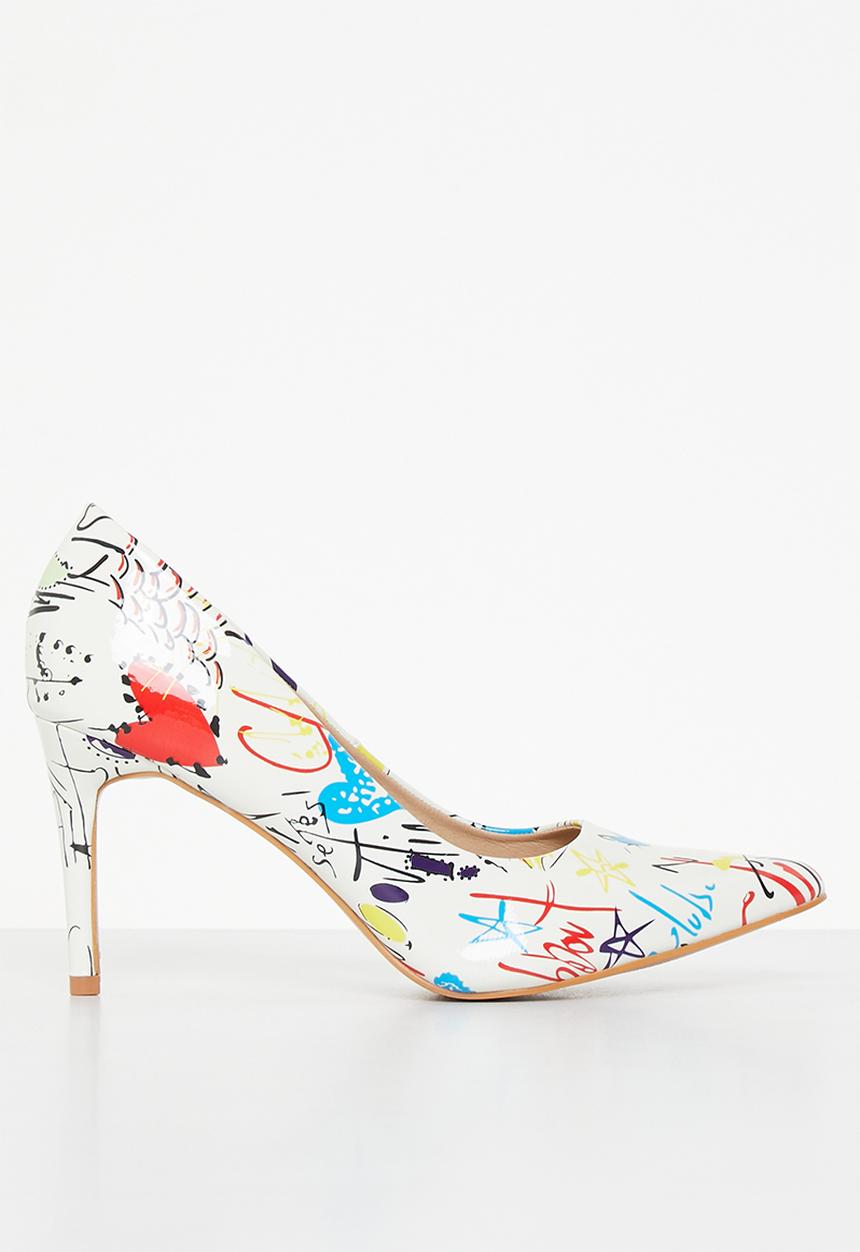 Superbalist - Cory print closed back court - white