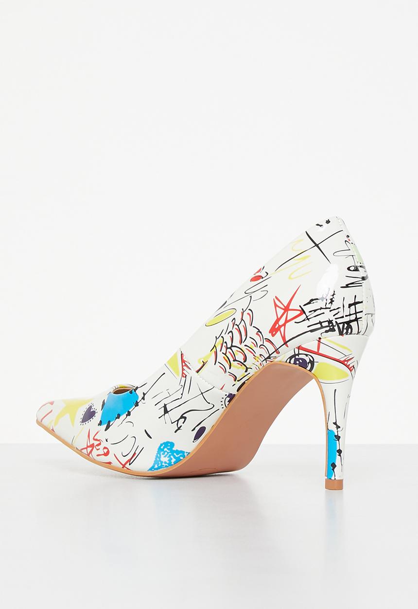 Superbalist - Cory print closed back court - white