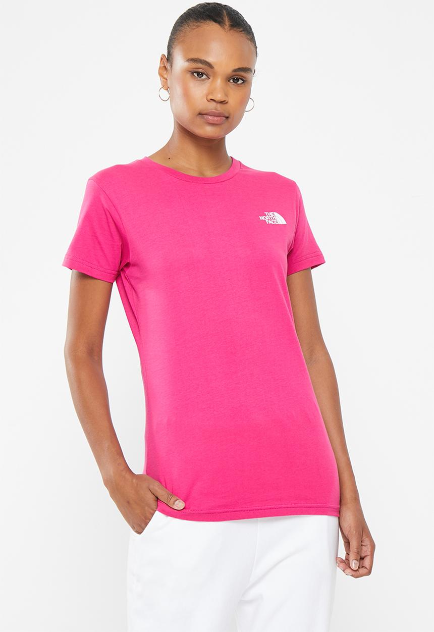 The North Face - W short sleeve red box tee - fuschia pink