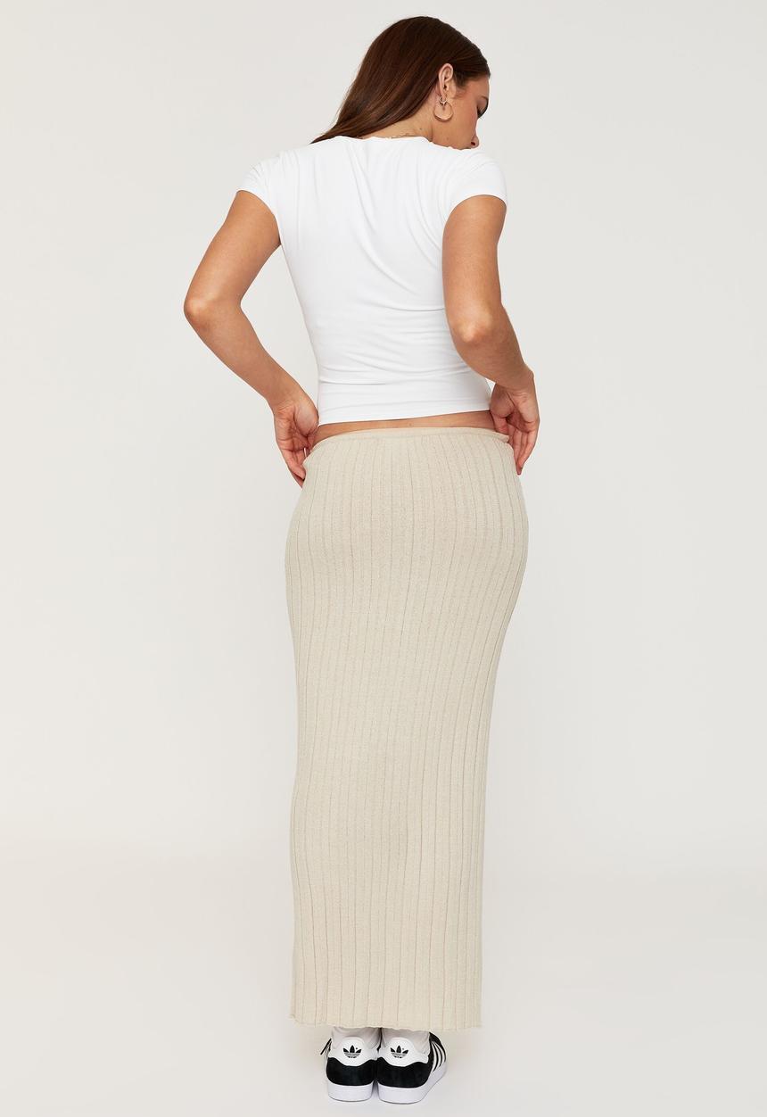 Supré  - Reese low rise knit maxi skirt - beige buff